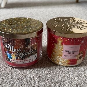 Bath & Body Works New York Big Apple Toddy & Christmas Cider 3-Wick Candles